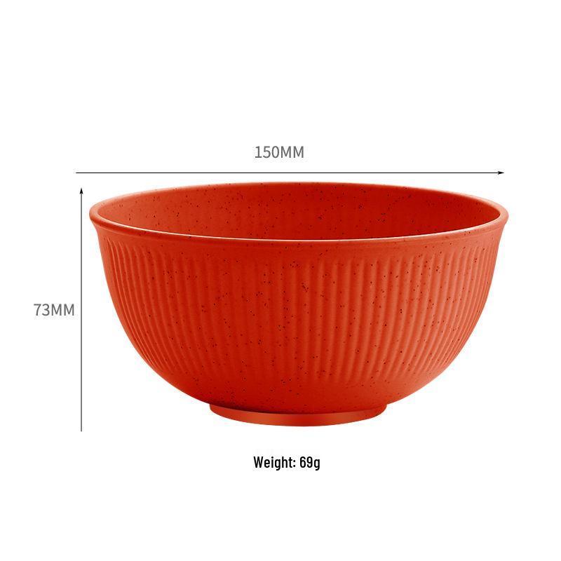 TK Exclusive Wheat Straw Bowl: 15cm Macaron Color, Vertical Stripe Design, Customizable with Logo