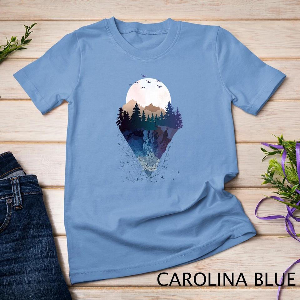 Funny Geometric Mountain Abstract Geometry Outdoor Gifts T-Shirt Unisex T-shirt 2 3XL