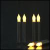 6pcs LED Flameless Floating Candles Battery Operated Candles LED Taper Handheld Candlestick for Christmas Wedding Birthday Party