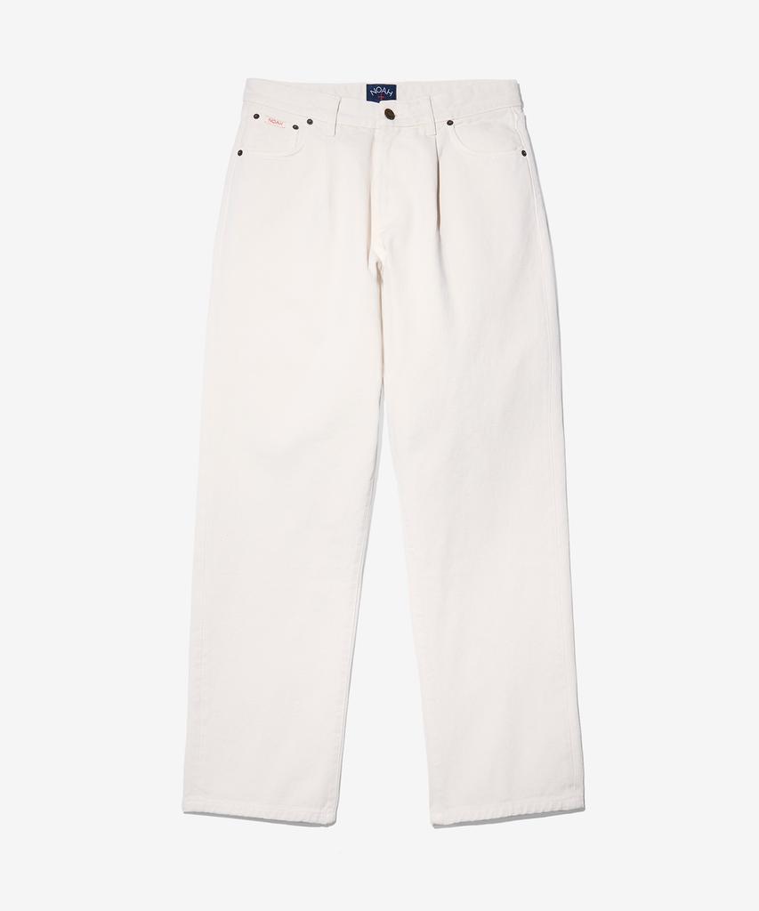 Noa (U) Brushed Cotton Pleated Jeans Natural