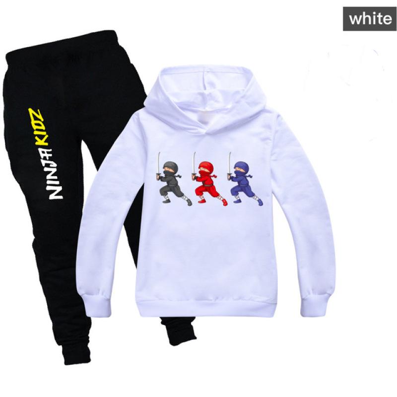 Spring Fall Kids Clothing NINJA KIDZ Toddler Hoodie Sweatshirt+pants Baby Girls Children Clothes Boy Casual Sportswear Suit+hat