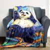 1pc Panda Night Lightweight Flannel Blanket, Comfortable and Warm Blanket, for Office and Camping Sofa Bed, Livingroom203