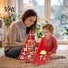 Xmas Party Treat Holder Christmas Tree Advent Calendar Box, DIY Surprising Shaped Paper Hole Punch Holiday Box Gift Fillable Countdown for Candy Small