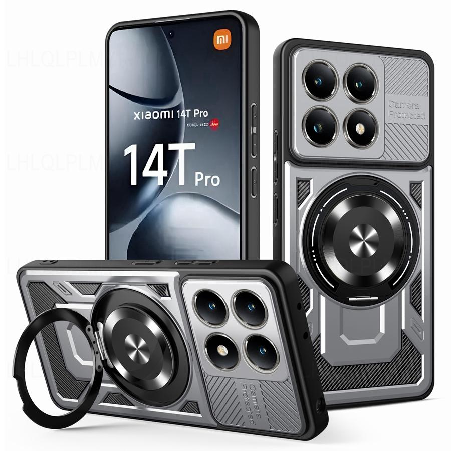 Luxury Shockproof Armor Magnetic Case For Xiaomi Redmi Note 14S 14 13 Pro 5G 14C A5 Poco C75 M6 X6 X7 F7 14T 15 Ultra Ring Cover