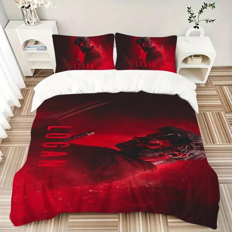 Logan Wolverine'S Final Stand Printed 3pcs Bedding Set Soft Microfiber 1 Duvet Cover And 2 Pillowcases Home Bedroom Decor Xmas Gift K1975