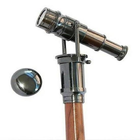 Antique Telescope Cane, Vintage Style 3 Piece Telescope Handle Combination, Wooden ,Cane
