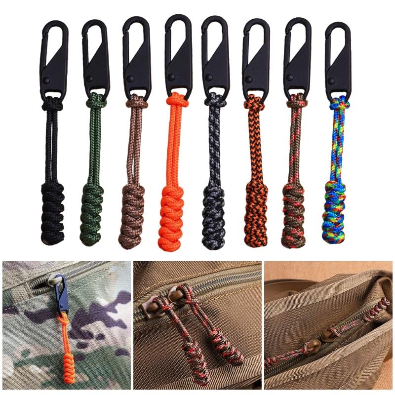 5lots Colorful Detachable Zippers Sliders Cord Outdoor Bag Zippers Pull Head for Outdoor Backpacks Use