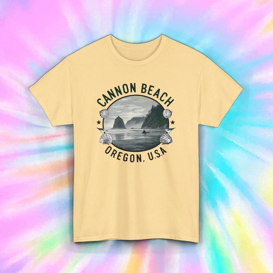 Cannon Beach Oregon T-Shirt | Coastal Scene Graphic Tee | Travel Souvenir 3 2XL