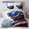 Gundam Chibi Mobile Suit Anime Bedding Set Duvet Cover Polyester Soft Bed Linen Set -QJY