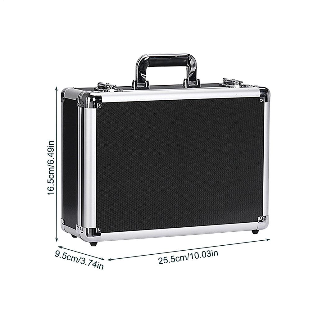 Portable Tool Box Aluminum Alloy Small Storage Box Square Storage Organizer with Sponge Lining for Jewelry Watches Cosmetics