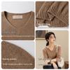 FIRS Women's 70% Merino Wool 30% Cashmere V-Neck Sweater