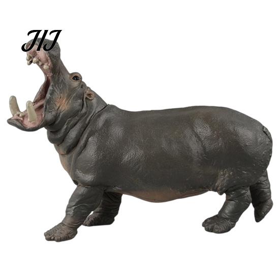 Realistic Hippo Figurine Simulation Hippopotamus Figurine, Lifelike Statue Sculpture, River Wild Animal Educational Toy Horse Model for Desk