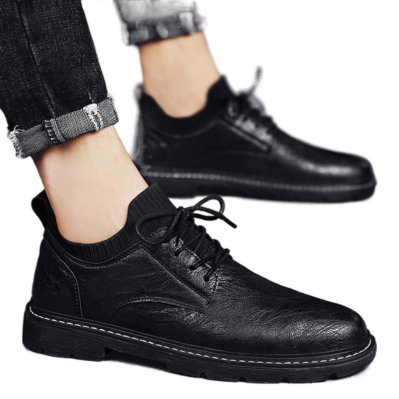 Spring and Autumn New British Style Business Dress Casual Wenzhou Leather Shoes Black Trendy Shoes