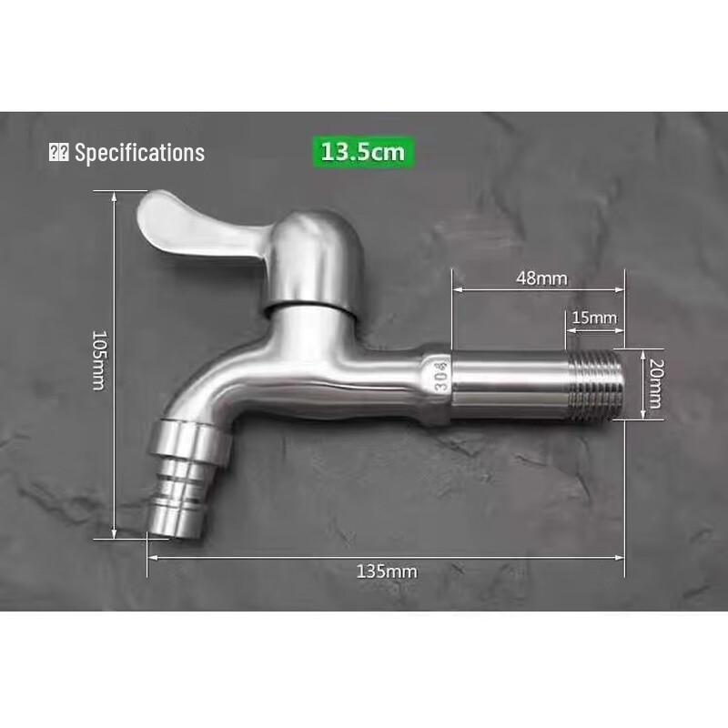 LANGZHIWEN Extended Stainless Steel Single Cold Water Faucet