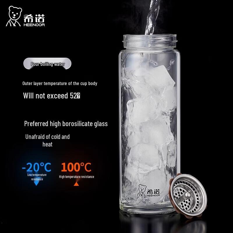 Heenoor XN-1022 Double-Layer Borosilicate Glass Tea Cup
