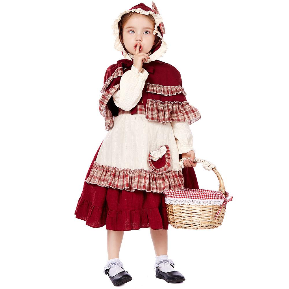 Copii Fete Crăciun Micul Vânzător de Chibrituri Colonii Pastorale Lolita Rochie de Servitoare Set Șorț Copii Anul Nou Halloween Costume Cosplay Ținută Joc de Rol