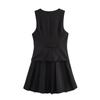 European & American Women's Fashion Casual Pleated Hem Sleeveless Dress