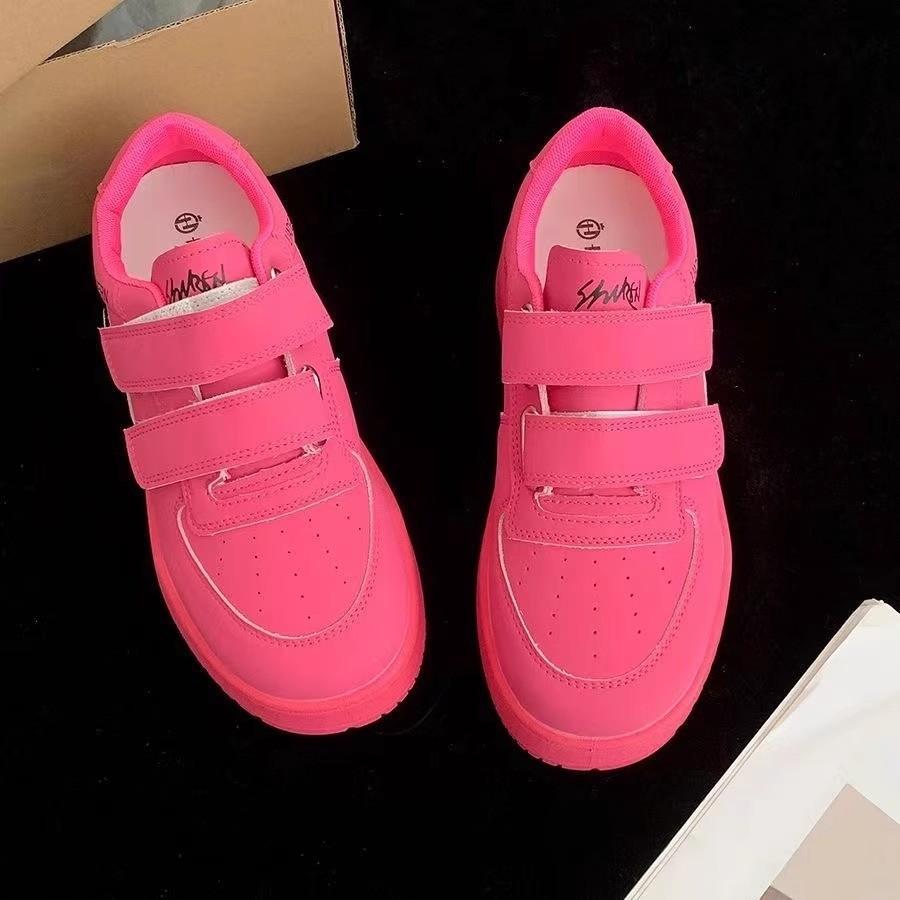 Korean Version of Versatile Velcro 2025 New Summer and Autumn Popular Thick-soled Muffin Casual Spring and Autumn Little White Board Shoes Women's Sh