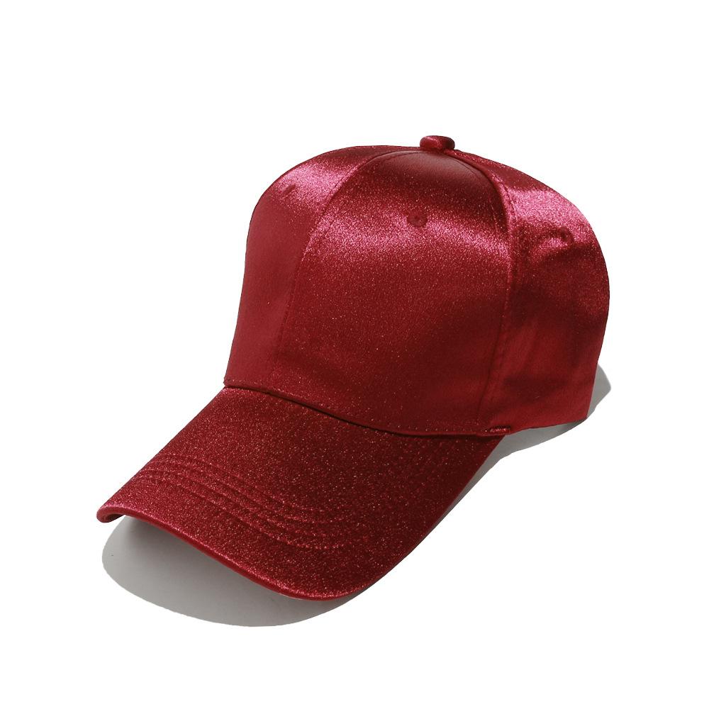Luxury Satin Baseball Cap Shiny Adjustable Dad Hat for Women