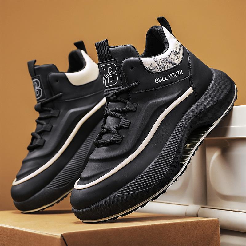 

2024 осень новые мужские высокие кеды на нескользящей толстой подошве с увеличением роста, износостойкие, подростковые, высококлассные, удобные, трендовые кроссовки для папы 39