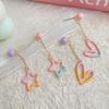 Korean Gradient Color Hollow Star Long Tassel Earrings for Women: Exquisite, Niche, and Sweet Summer Contrast Design