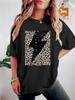 Plus size women's clothing, fashionable printed round neck T-shirt, casual style for women,