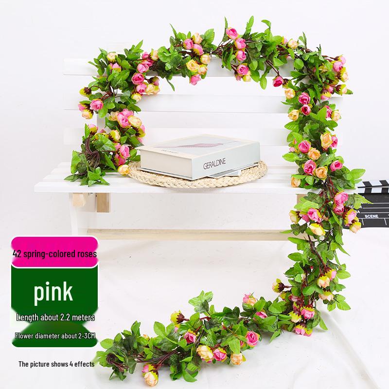 Artificial Rose Vine Decoration for Wedding Ceiling or Water Pipe Cover