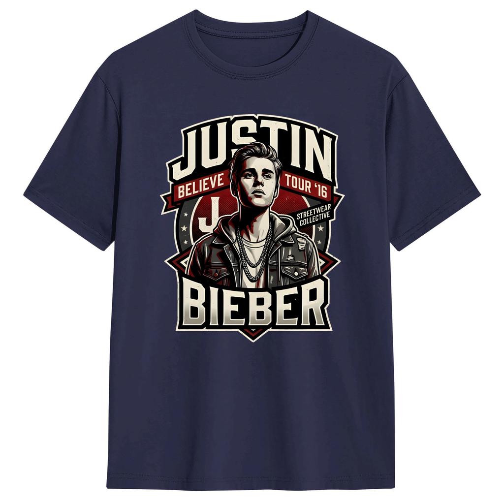 JJustins BBiebers Believe Tour T Shirt Summer Harajuku TShirts Cotton Crewneck Plus Size Top Tees ShortSleeve Vintage Tops