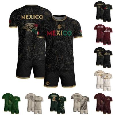 Mexico Soccer Fan Jersey Set Short Sleeve Shirt and Shorts Two Piece Athletic Outfit National Team Support Sportswear for Football Fans