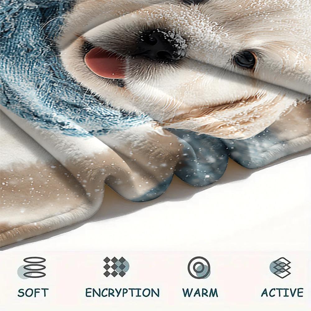 Golden Retriever Print Flannel Blanket, High Quality Comfortable for All Seasons, Home Decor, Warmth and Comfort, Perfect for Christmas Gifts