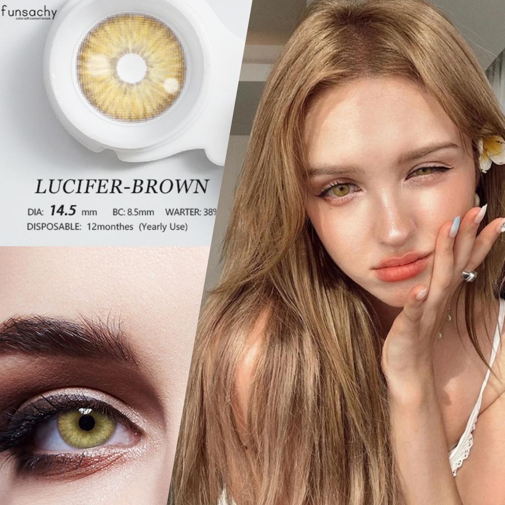 Funsachy 2 buc. Lentile de contact cosmetice Lentile frumoase pentru ochi HAWAII Lentile de contact anuale de culoare naturale