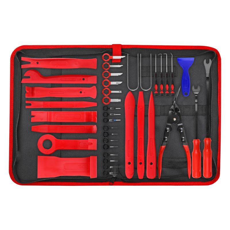 

Car Audio Installation Tool Kit Interior Navigation System and Center Console Removal and Installation Tools Snap-Fit Screwdriver and Pry Bar Set