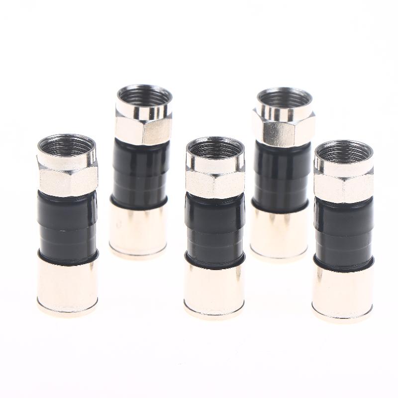 5/10/20Pcs Waterproof Straight Antenna Cable Adapters Rg6 F-Type Coaxial Compression Connectors For Satellite & Cable Tv