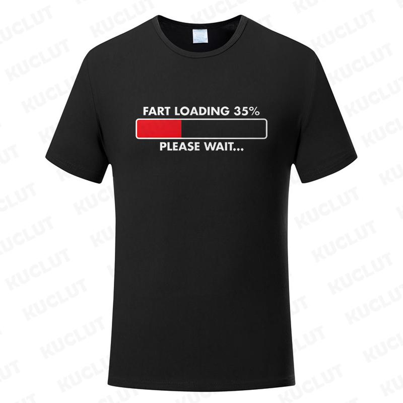 Huge Fart Loading T-shirt for Men Funny Humor Tee Joke Gag Shirt Dad Husband Gifts Guys Clothes Short Sleeve Fashion Casual Tops