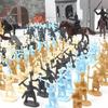100 Stück Mittelalterliche Soldaten Modell 1:Maßstab 72 Blau Gold Grau Gelb Mehrere Posen Miniatur DIY Kriegsszene Rollenspiel-Requisiten ZYF