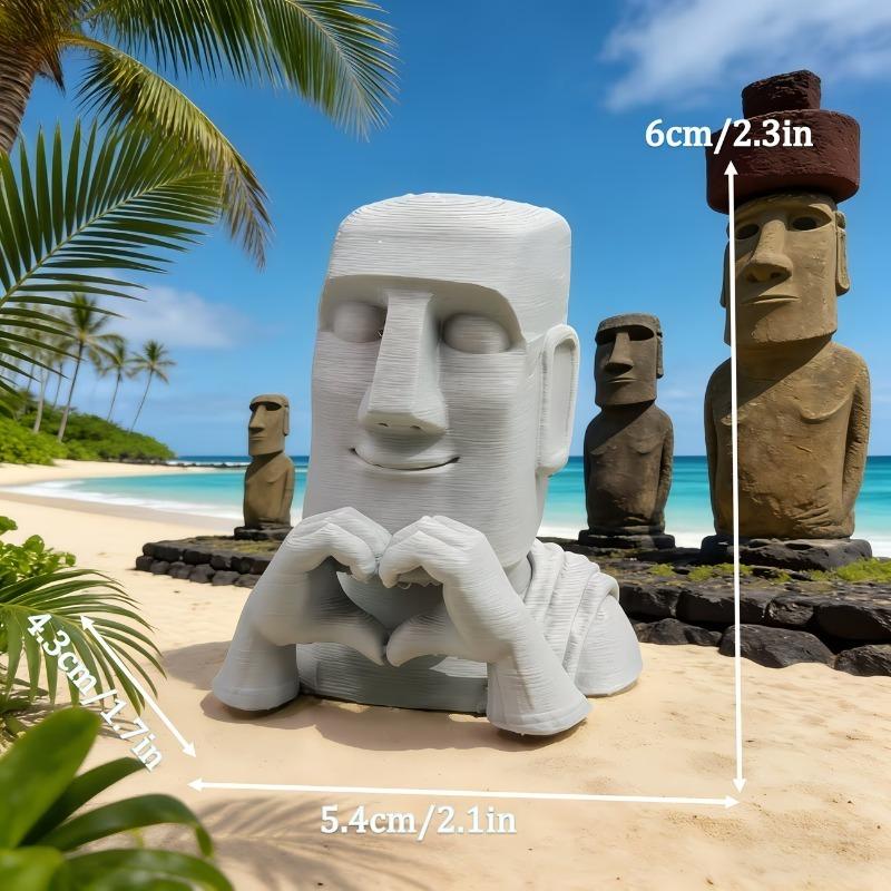 3pcs Artistic Moai Fun Sculptures Is Perfect for Home Bookshelves and Tabletops Unique Personalized Gift for Statue Enthusiasts
