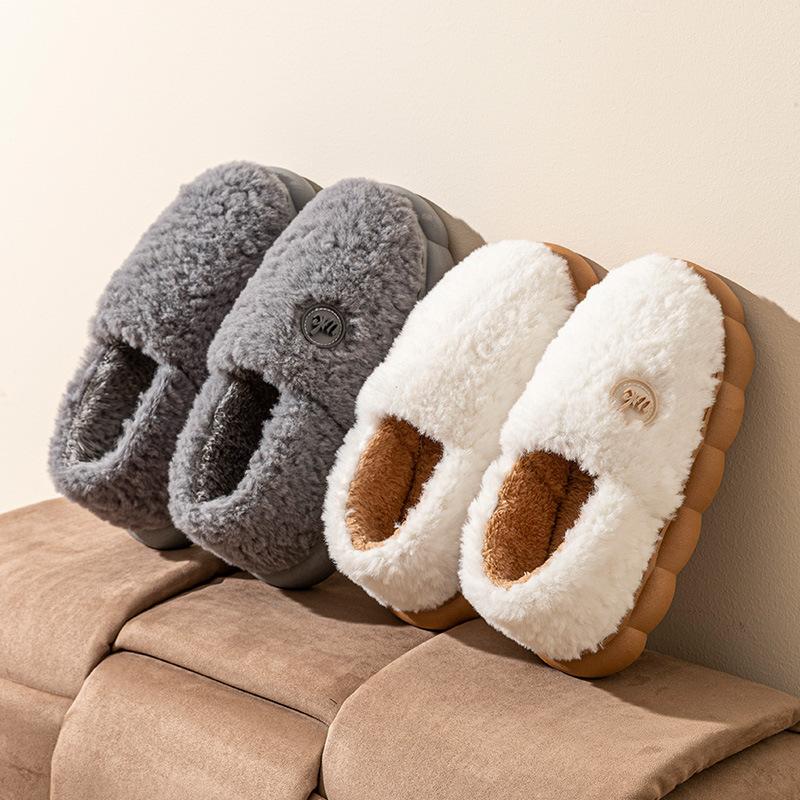 Warm Bag and Cotton Shoes, Non-slip Thick-soled Outer Wear In Winter 2025 New Indoor Home Plush Cotton Slippers