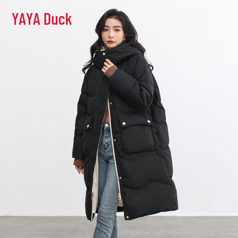 YAYA Women's Long Thickened Casual Duck Down Jacket YE3B600692H