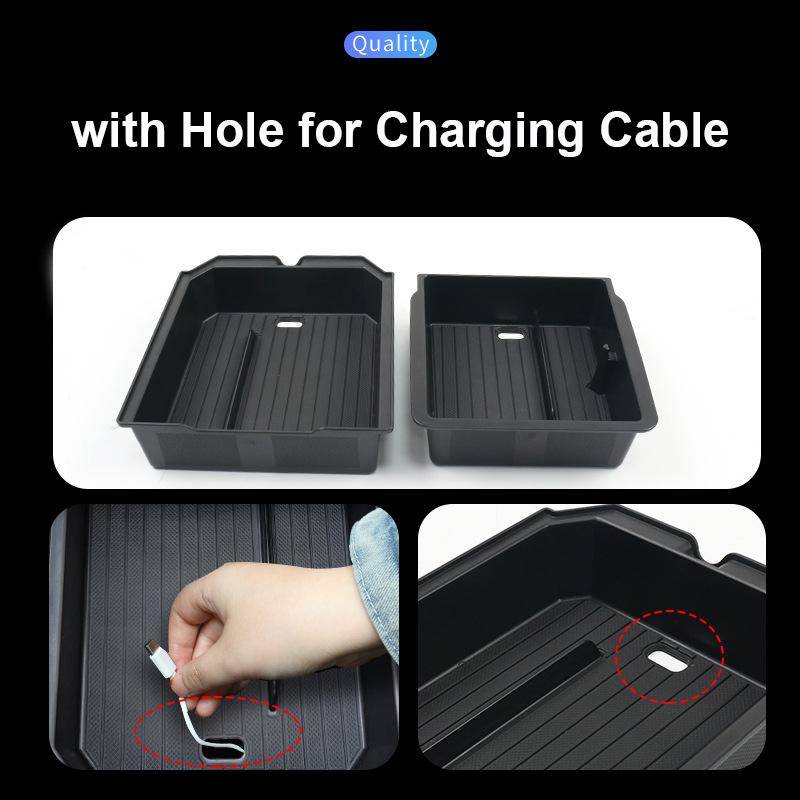 For Tesla Model 3 Highland 2024 Center Console Storage Organizer Box Armrest Box Tray Accessories Glasses Cup Phone Card Holder