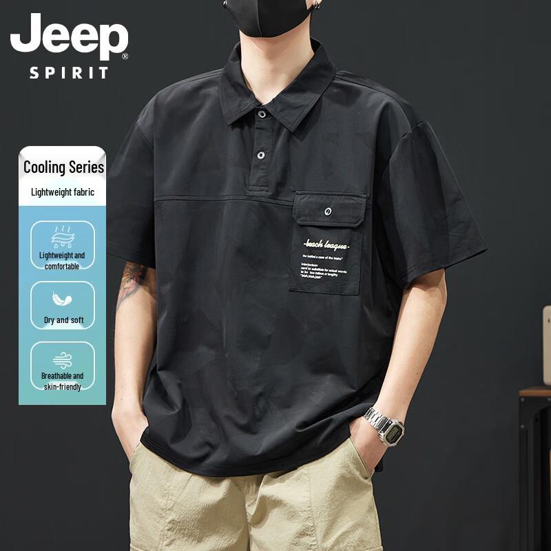JEEP SPIRIT Men s Ice Silk Breathable Polo Shirt XL