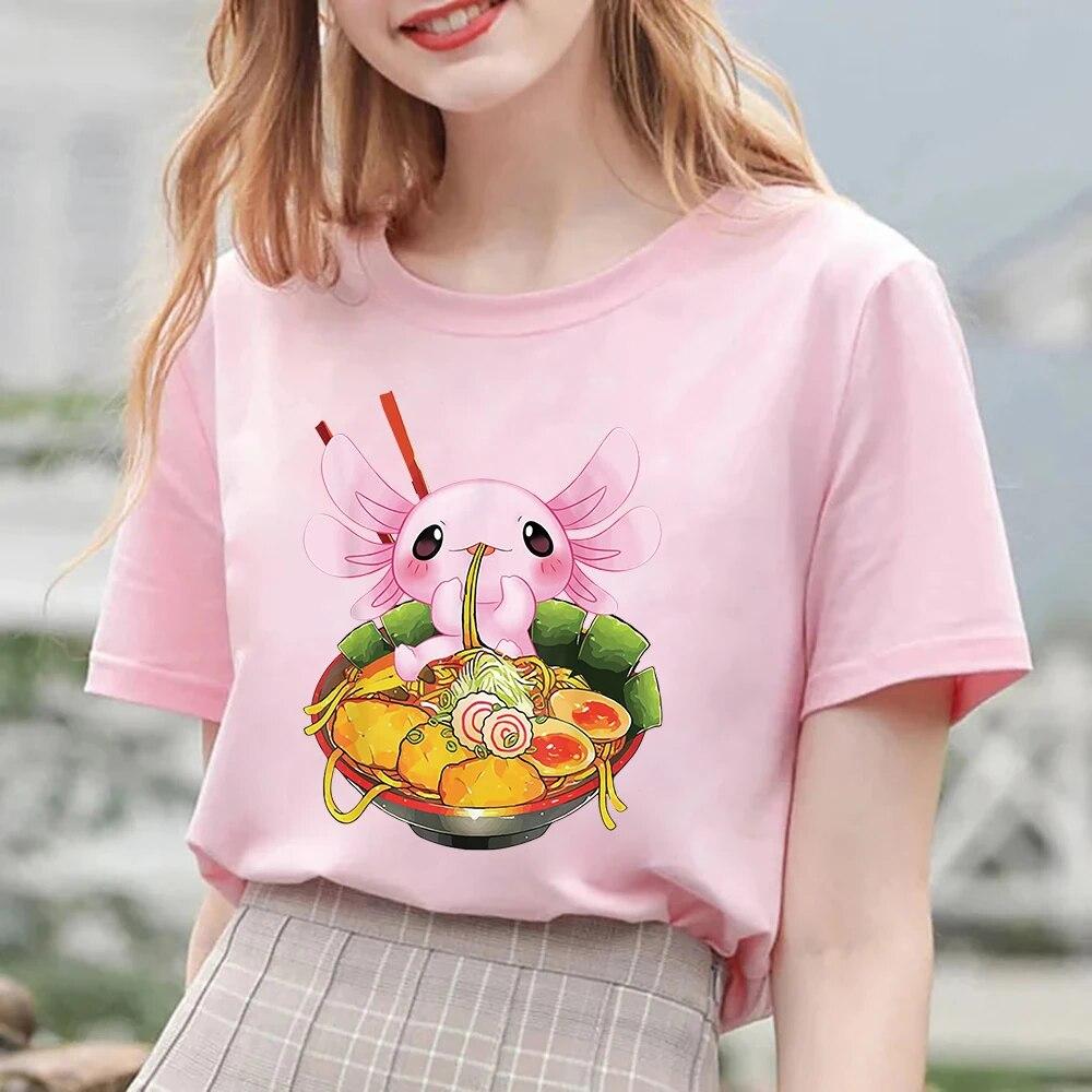Netter Kawaii Anime Axolotl, Der Ramen-Nudeln Isst" Poster Von