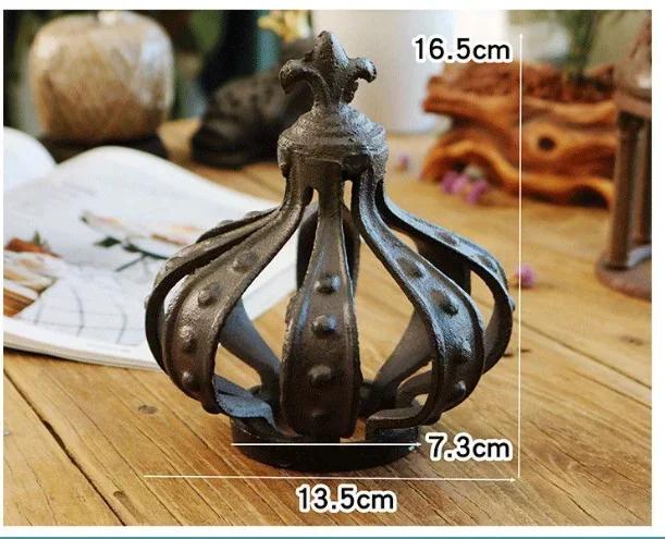

Cast Iron Crown Handicrafts for Courtyard Gardens European Style Retro Castle Circular Tower Ornaments Home Hotel Decoration