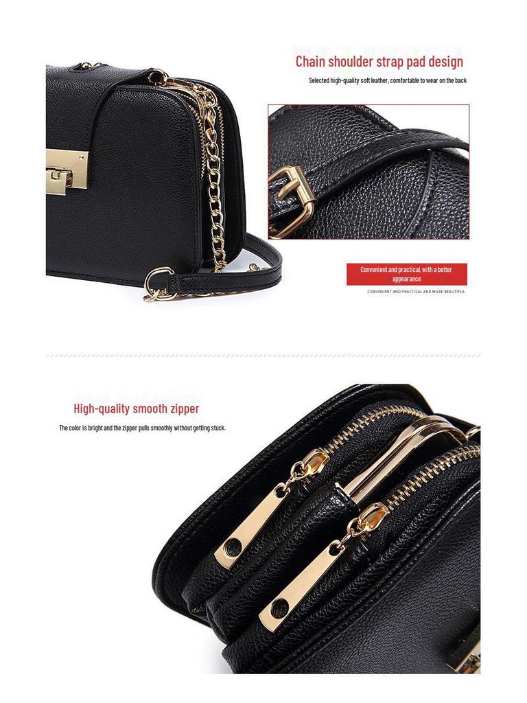 Korean Style Versatile Three-Layer Chain Crossbody Bag - Spring 2019