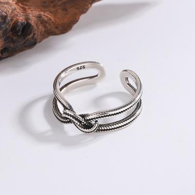 Bagues Nœud en Argent Sterling 925 pour Femmes Couple Fiançailles Bijoux de Luxe Vente en Gros et Bijouterie