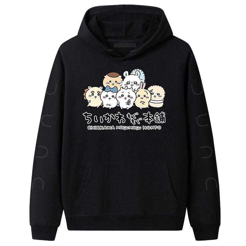 New Japanese Trend Cartoon Printed Hooded Sweater Men's and Women's Loose Autumn and Winter Casual Fashion Jacket Tide