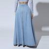 Denim Skirts Women Long Skirt A Line Single Breasted High Waist Jeans Vintage Maxi Simple Casual Elegant Splice Y2k Streetwear