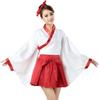 Deaizaka Sexy Shrine Maiden Cosplay Spiritual Medium Costume with Gold Heart Necklace