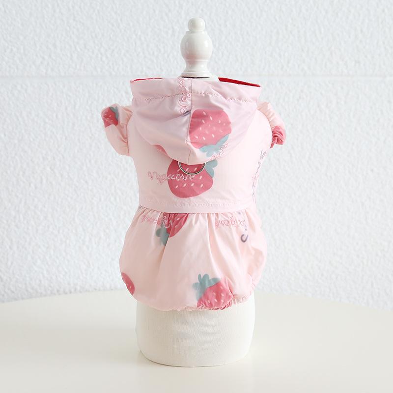 

Pet Strawberry Съемная хлопковая юбка Осенне-зимнее пальто для собак Одежда для плюшевых кошек Одежда для домашних животных Дизайнерская одежда для собак Куртка для собак XS