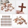 50pcs Portable Wood Cross Charms Pendant Lightweight Christian Hanging Ornament  Valentine's Day