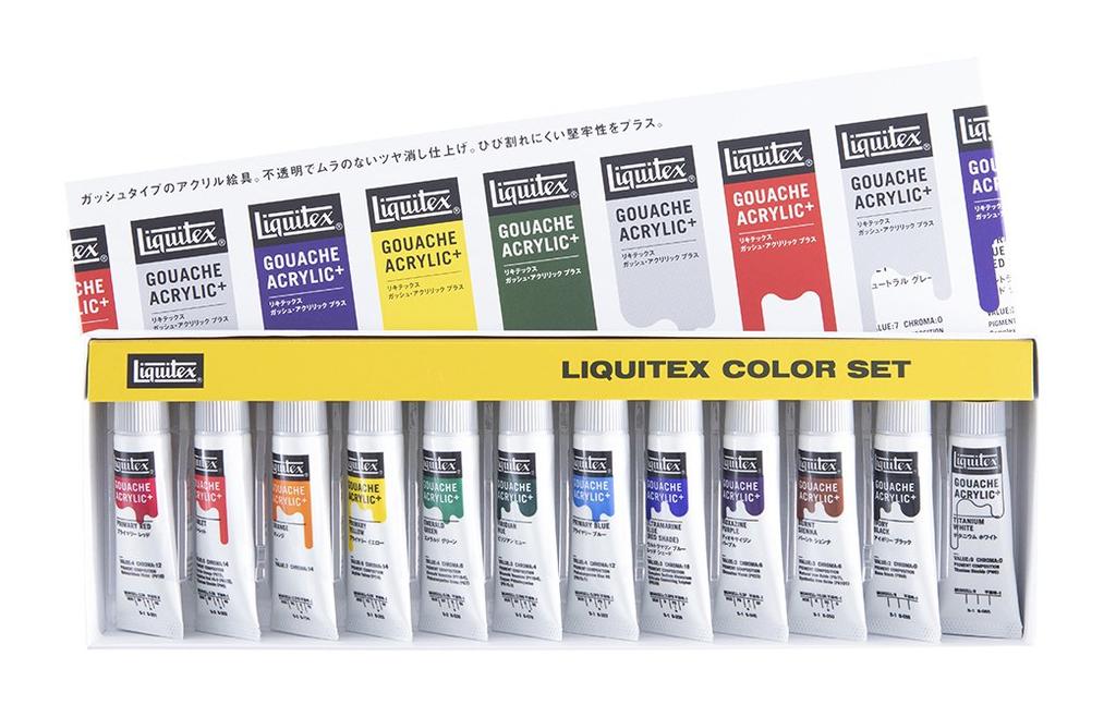 Liquitex Gouache Acrylic Plus 12 Color Set G1 10ml